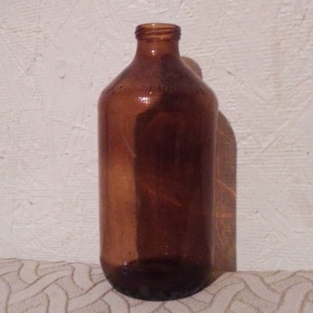 Amber colored bottle